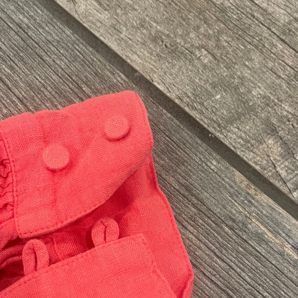 J. Mclaughlin Nylee Linen Mini Dress 3/4 sleeve Pockets Coral dress - Picture 6 of 7